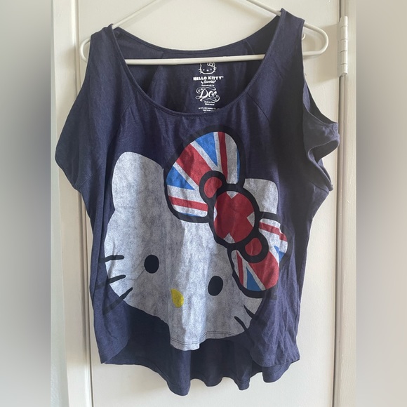 ๐ป HELLO KITTY flowy cold-shoulder T-shirt. Women girls . Medium- very comfy! - Picture 4 of 6